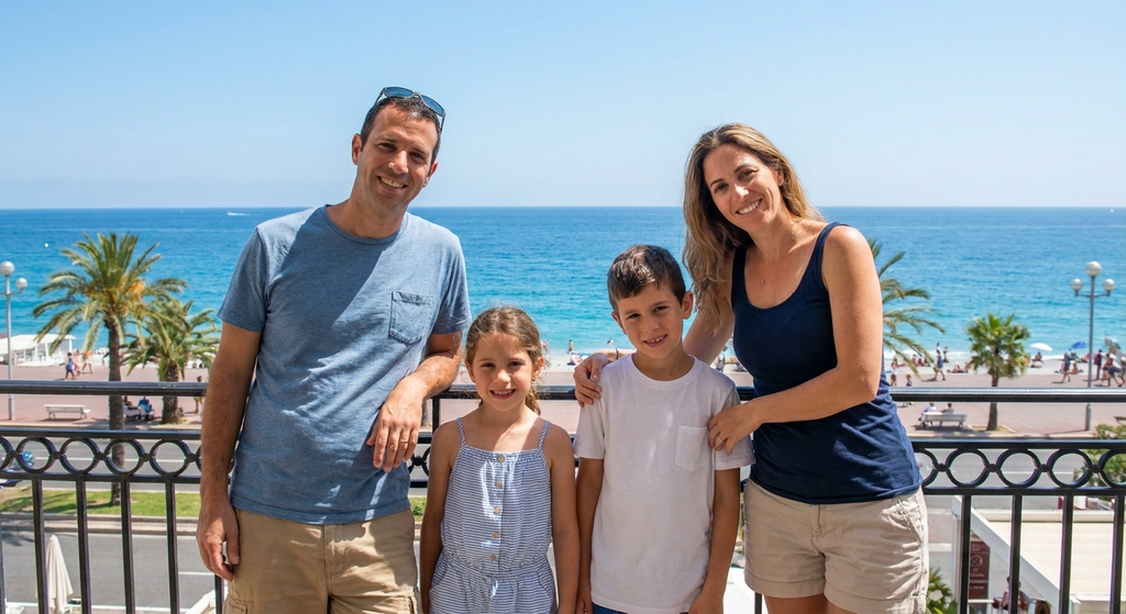 משפחה ישראלית בחופשה במלון מול הים